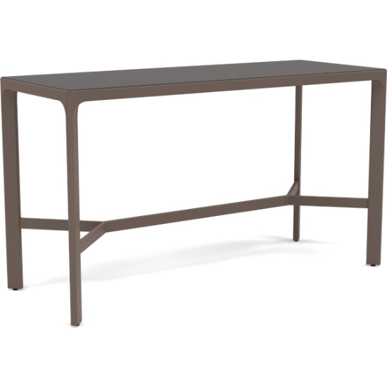 Woodard Profile 28"x72" Bar Height Table With Sintered Stone Top - Dark Grey
