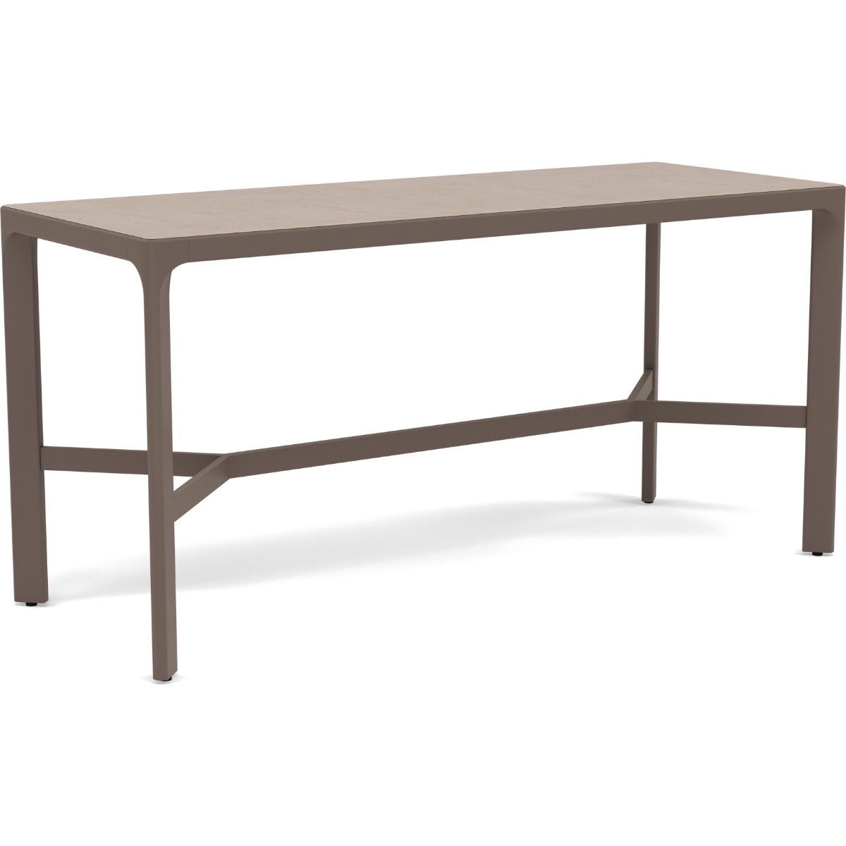 Woodard Profile 28"x72" Counter Height Table With  Sintered Stone Top - Light Travertine