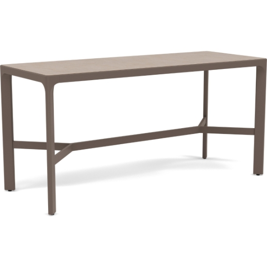 Woodard Profile 28"x72" Counter Height Table With  Sintered Stone Top - Light Travertine
