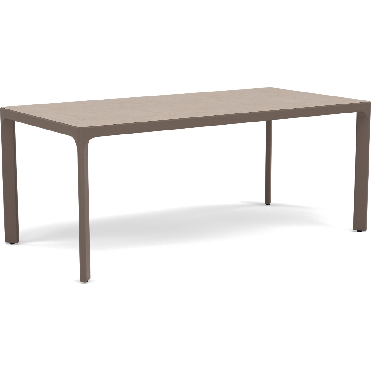 Woodard Profile 36"x72" Umbrella Table With Sintered Stone Top - Light Travertine