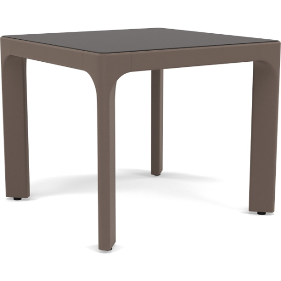 Woodard Profile 24" Square Side Table With Sintered Stone Top - Dark Grey