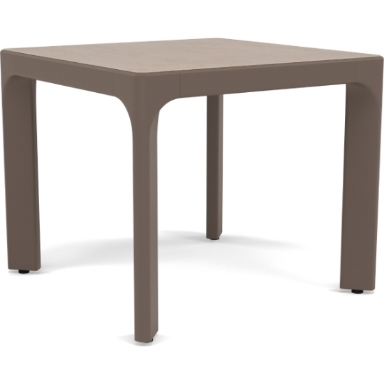 Woodard Profile 24" Square Side Table With Sintered Stone Top - Light Travertine