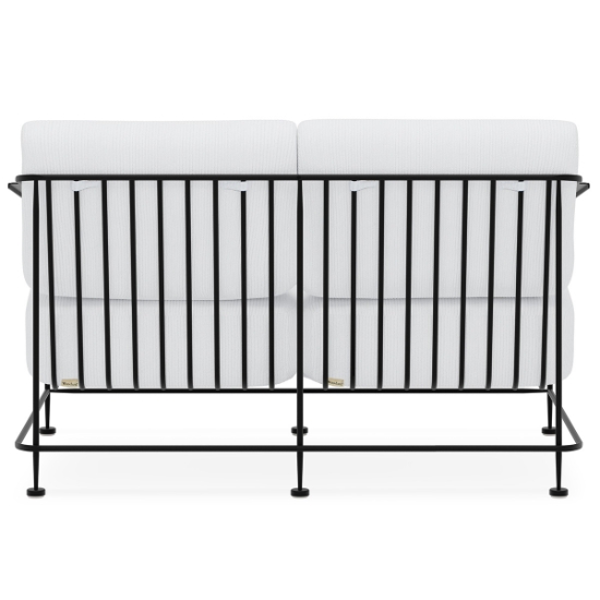 Reed Wrought Iron Love Seat back