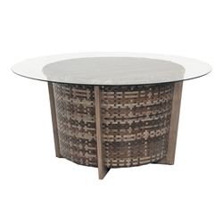Woodard Reunion 48" Round Chat Height Coffee Table with Glass Top - S648213