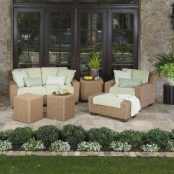 Woodard Saddleback Wicker Loveseat and Lounge Chair Patio Set - WD-SADDLEBACK-SET9
