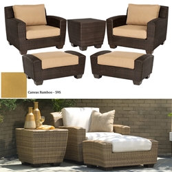 Woodard Saddleback Lounge Chair Set In Stock with Clearance Pricing