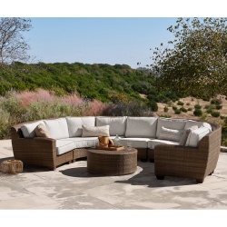 Woodard Saddleback U-Shaped Wicker Sectional