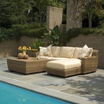 Saddleback 2 Piece Wicker Sectional Set with Tables