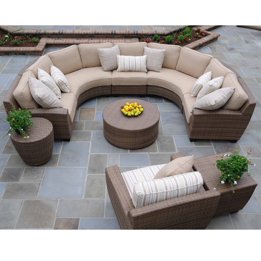 Woodard Saddleback Curved Sectional Set - WHITECRAFT-SADDLEBACK-SET5