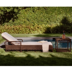 Woodard San Michele Wicker Chaise Lounge and Side Table Set - WD-SANMICHELE-SET2