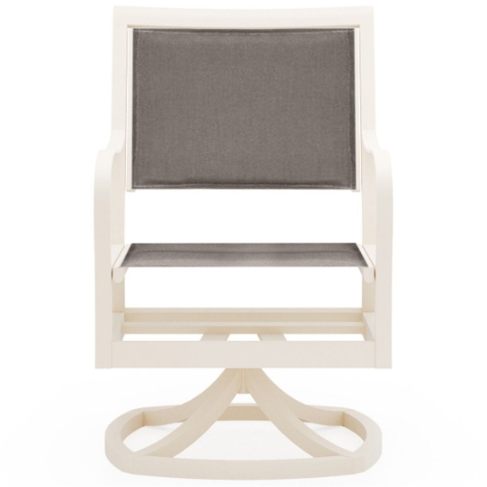 Scala Padded Sling Dining Swivel Arm Chair front