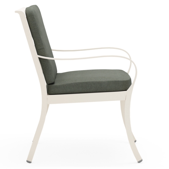 Woodard Scala Dining Arm Chairs with Seat and Back Cushions side
