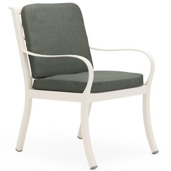 Woodard Scala Dining Arm Chairs with Seat and Back Cushions