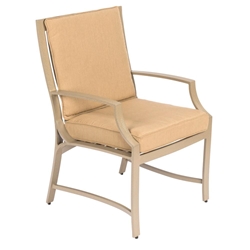 Woodard Seal Cove Dining Arm Chair with Back Cushion - 1X0401SB