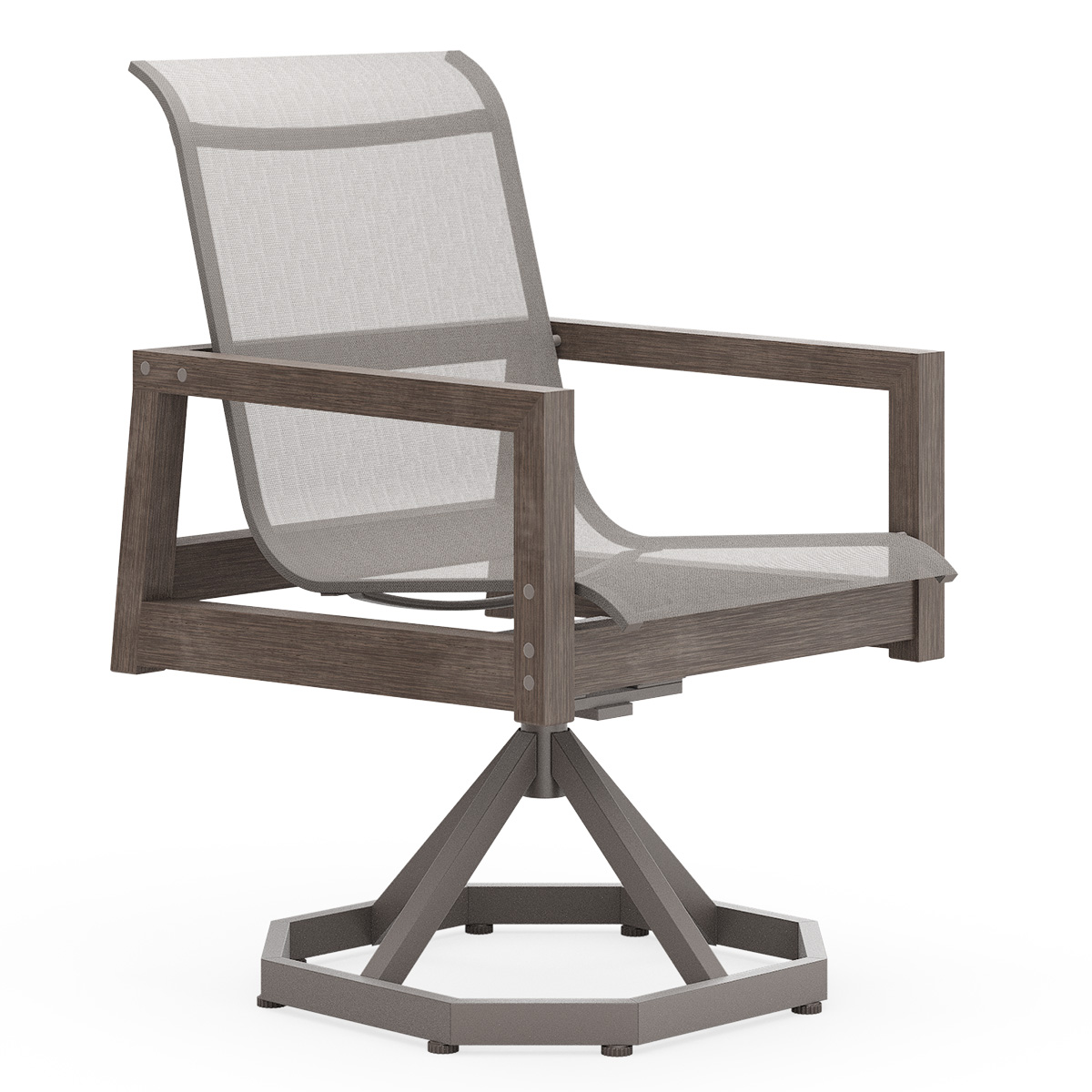 Woodard Sierra Sling Swivel Rocking Dining Chair - S750515