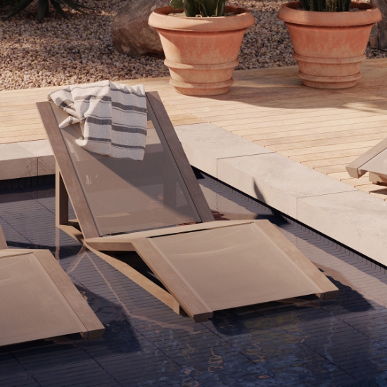 Sierra Baja Sling Chaise Lounge lifestyle