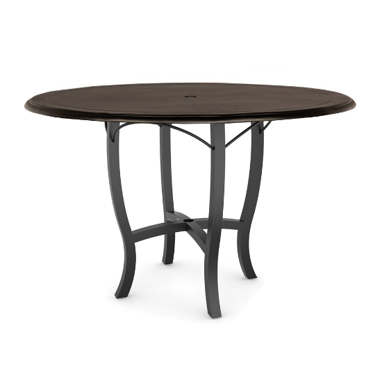 Woodard Solid Cast 48" Round Counter Height Umbrella Table with Carson Base - 5P5500-09248