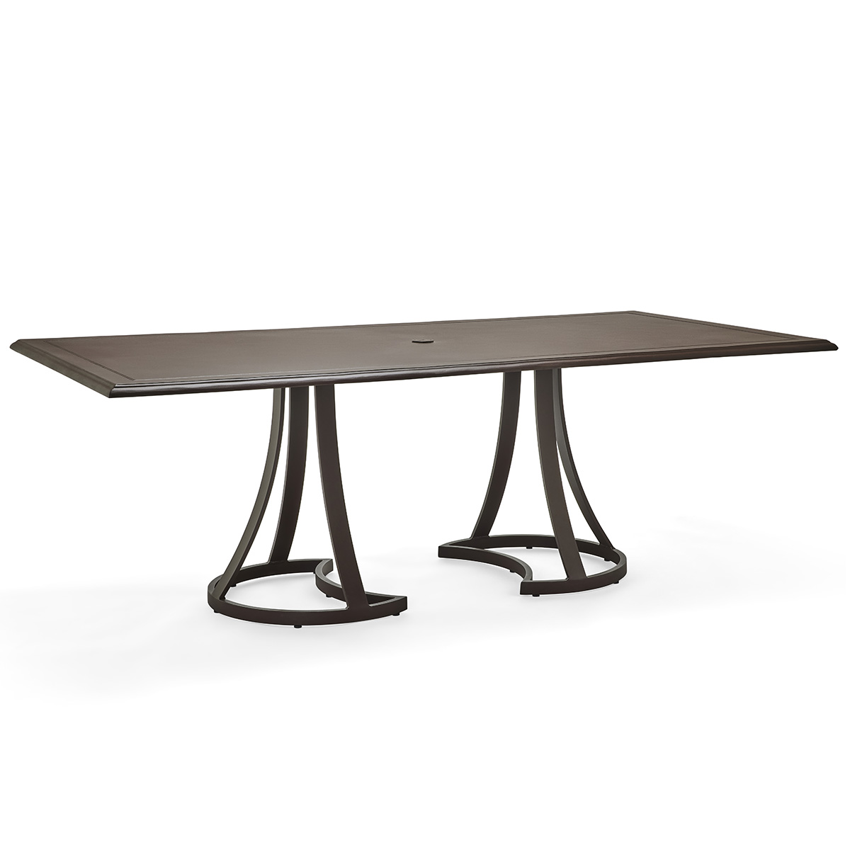 Woodard Solid Cast 70" x 60" Rectangular Dining Umbrella Table with Mainstreet Base - 5Y7400-09270