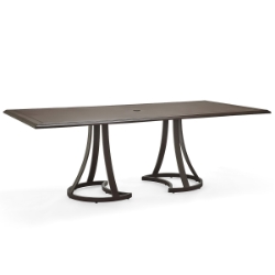 Woodard Solid Cast 70" x 60" Rectangular Dining Umbrella Table with Mainstreet Base - 5Y7400-09270