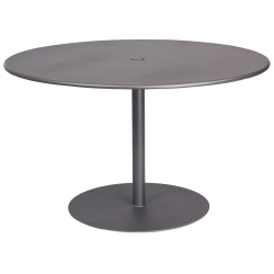 Woodard 48 Inch Round Solid Top Umbrella Table w/ Pedestal Base - 13L3RU48