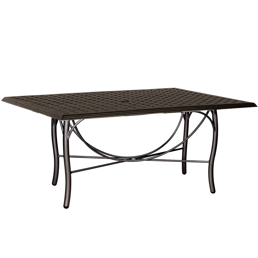 Woodard Thatch 84" x 42" Rectangular Dining Umbrella Table with Tribeca Base - 5D7200-04984