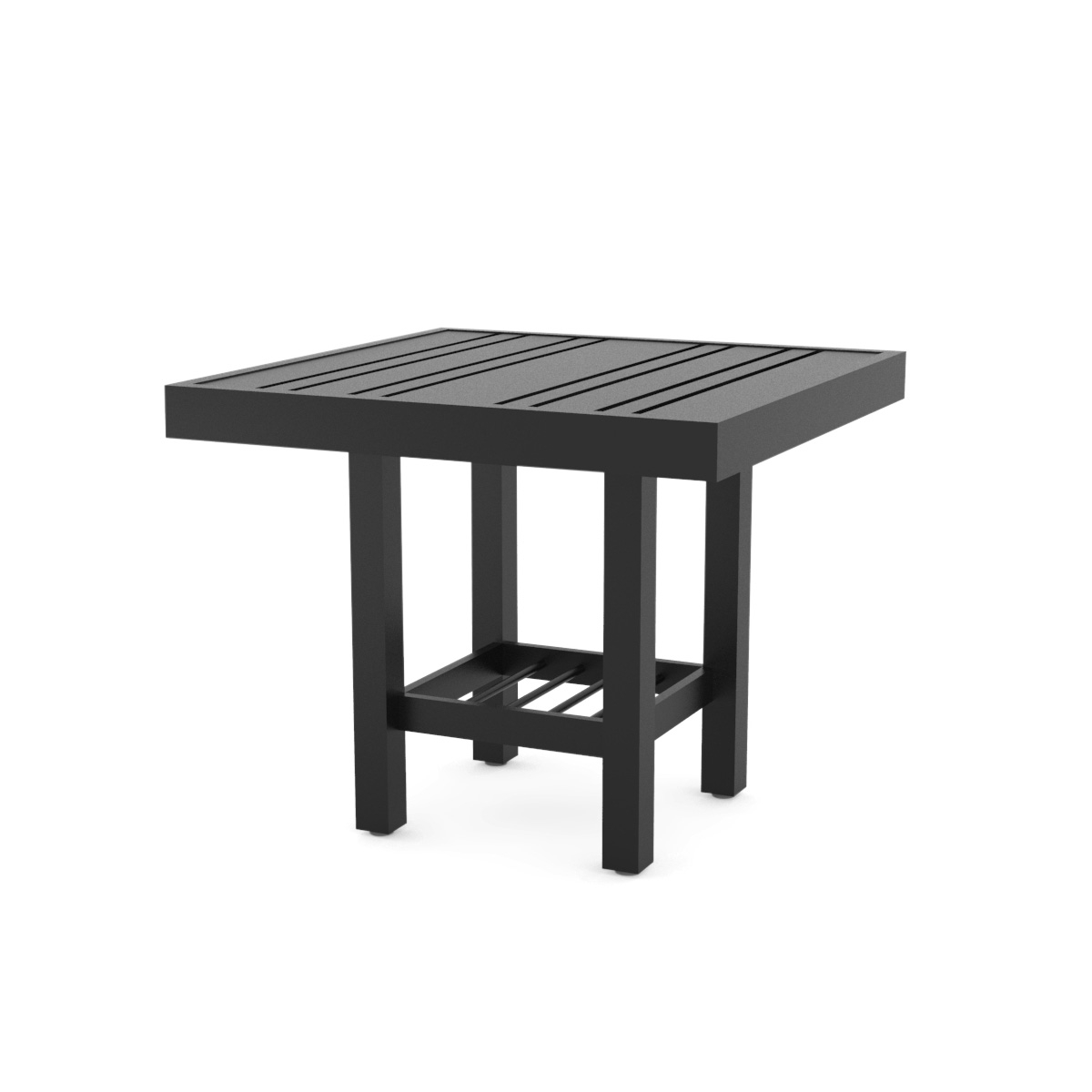 Woodard Tri-Slat 22" Square Side Table with Elite Base - 4V3900-02621