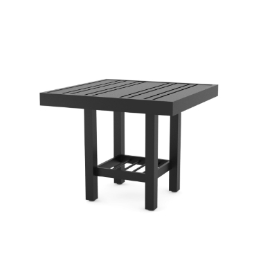 Woodard Tri-Slat 22" Square Side Table with Elite Base - 4V3900-02621