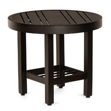 Woodard Tri-Slat 22" Round Side Table with Elite Base - 4V3900-02622