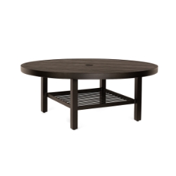 Woodard Tri-Slat 48" Round Umbrella Coffee Table with Elite Base - 4V4300-02648