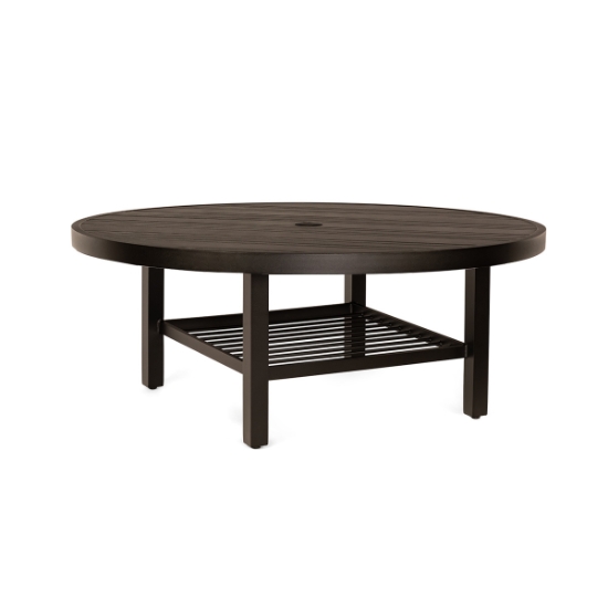Woodard Tri-Slat 48" Round Umbrella Coffee Table with Elite Base - 4V4300-02648