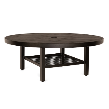 Woodard Tri-Slat 54" Round Umbrella Coffee Table with Elite Base - 4V4300-02654