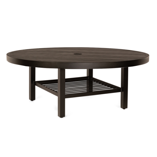 Woodard Tri-Slat 54" Round Umbrella Coffee Table with Elite Base - 4V4300-02654