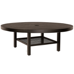 Woodard Tri-Slat 60" Round Umbrella Coffee Table with Elite Base - 4V4300-02660