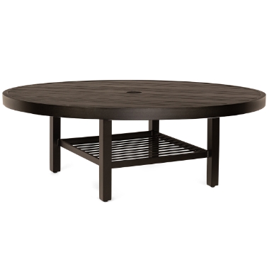 Woodard Tri-Slat 60" Round Umbrella Coffee Table with Elite Base - 4V4300-02660