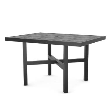 Woodard Tri-Slat 48" x 36" Rectangular Dining Umbrella Table with Elite Base - 4V4800-02645
