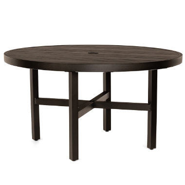 Woodard Tri-Slat 54" Round Dining Umbrella Table with Elite Base - 4V4800-02654