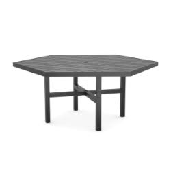 Woodard Tri-Slat 60" Hexagonal Dining Umbrella Table with Elite Base - 4V4800-02662