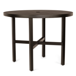 Woodard Tri-Slat 54" Round Counter Height Umbrella Table with Elite Base - 4V5500-02654