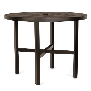 Woodard Tri-Slat 54" Round Counter Height Umbrella Table with Elite Base - 4V5500-02654