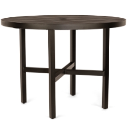 Woodard Tri-Slat 60" Round Counter Height Umbrella Table with Elite Base - 4V5500-02660