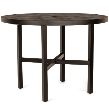 Woodard Tri-Slat 60" Round Counter Height Umbrella Table with Elite Base - 4V5500-02660