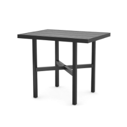 Woodard Tri-Slat 48" x 36" Rectangular Bar Height Umbrella Table with Elite Base - 4V6600-02645