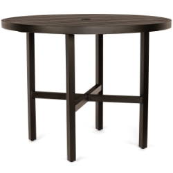 Woodard Tri-Slat 60" Round Bar Height Umbrella Table with Elite Base - 4V6600-02660