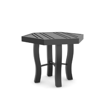 Woodard Tri-Slat 22" Hexagonal Side Table with Carson Base - 5P2400-02623