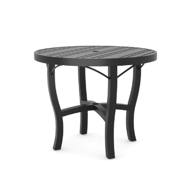 Woodard Tri-Slat 36" Round Dining Umbrella Table with Carson Base - 5P4800-02636