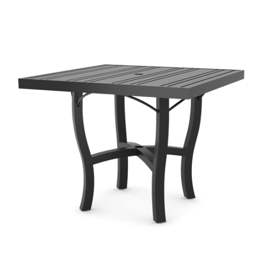 Woodard Tri-Slat 36" Square Dining Umbrella Table with Carson Base - 5P4800-02637