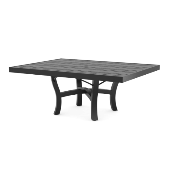 Woodard Tri-Slat 48" x 36" Rectangular Umbrella Coffee Table with Carson Base - 5P5400-02645
