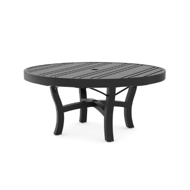 Woodard Tri-Slat 36" Round Umbrella Coffee Table with Carson Base - 5P5400-02636