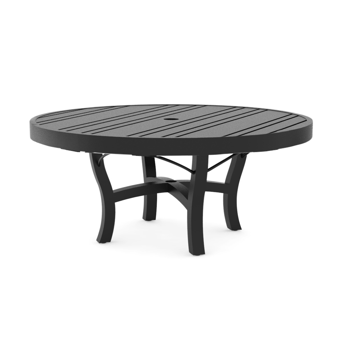 Woodard Tri-Slat 54" Round Umbrella Coffee Table with Carson Base - 5P5400-02654