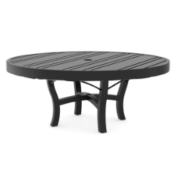 Woodard Tri-Slat 60" Round Umbrella Coffee Table with Carson Base - 5P5400-02660